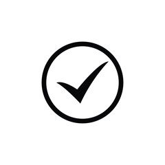 Poster - check mark icon, symbol vector. tick mark with checkbox icon. black checkmark sign for app, ui, webs