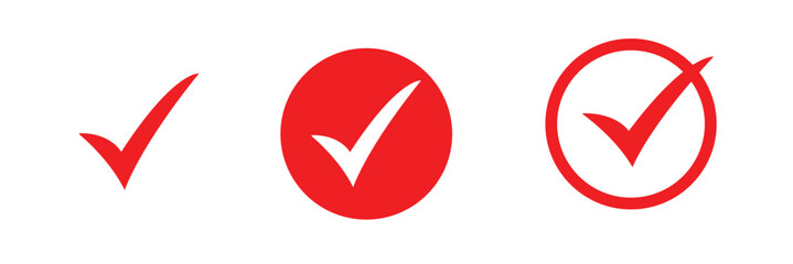 Poster - check mark icon, symbol vector. tick mark with checkbox icon. red checkmark sign for app, ui, website. tick, yes, right icon or symbol. vector illustration.