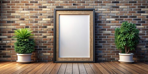 Wall Mural - Close up render of mockup poster frame, mockup, poster, frame, close up, render, design, blank, template, empty, display