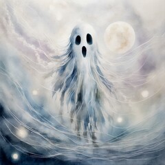 Poster - background with ghost and moon 