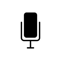 Poster - Microphone icon vector, simple flat black trendy style illustration on white background..eps