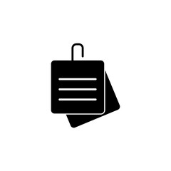 Poster - Sticky note icon. simple flat black trendy style illustration on white background..eps