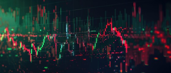 Canvas Print - stock market with candlestick stock market chart uptrend line on monitor screen,generative ai