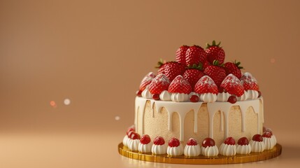 Poster - cake with strawberry