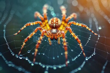 Spider spinning its intricate web.
