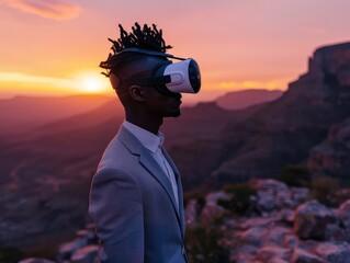 Canvas Print - man in the mountains