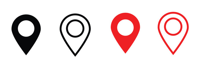 Poster - red map icon isolated on white background. Simple style. vector Eps 10.