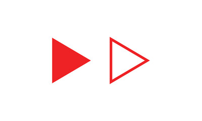 Poster - red play Icon set. Play button vector icon collections.
