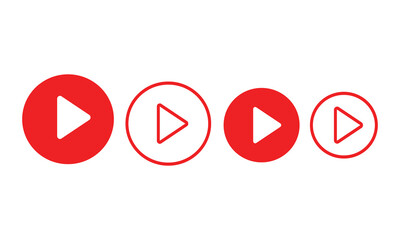 Poster - Play Icon set.  Black Play button icon collections on white background.  Video audio player button set  Vector illustration.
