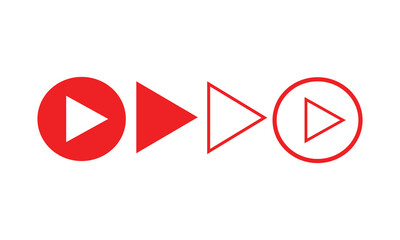 Poster - Play Icon set.  Black Play button icon collections on white background.  Video audio player button set  Vector illustration.
