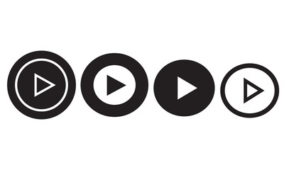 Poster - Play Icon set.  Black Play button icon collections on white background. Vector illustration.
