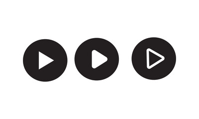 Poster - Play Icon set.  Black Play button icon collections on white background. Vector illustration.
