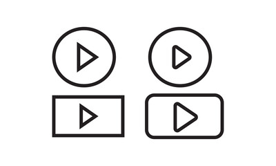 Poster - Play button icons. Silhouette of video play icon set. Black play video symbol isolated on white background. Digital web vector. EPS 10