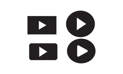 Poster - Play button icons. Silhouette of video play icon set. Black play video symbol isolated on white background. Digital web vector. EPS 10