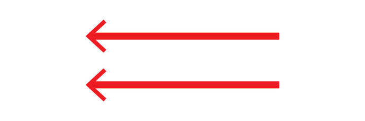 Poster - Set of red long straight arrows. Direction, navigation arrows, red double arrow vector illustration