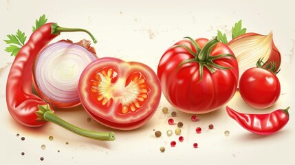 Sticker - tomatoes and garlic