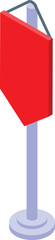 Poster - Red street banner hanging on metal pole showing a blank space for your message
