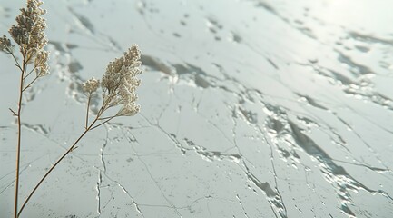 Wall Mural - reeds in the snow