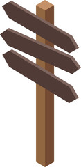 Poster - Empty wooden signpost with space for text is showing multiple directions