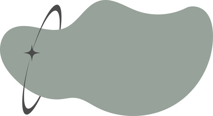 Poster - irregular organic y2k blob with orbit. abstract round liquid form. random fluid bubble and simple am