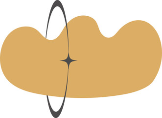 Poster - irregular organic y2k blob with orbit. abstract round liquid form. random fluid bubble and simple am