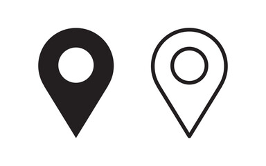 Poster - Set of map pin location icons. Location pin icon flat vector illustration design, Map marker line icon set. gps position pin sign.
