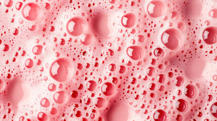 Poster - Close-up of pink soapy bubbles forming an abstract pattern on a surface. Perfect for backgrounds, textures, and creative design projects.