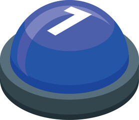 Poster - blue button with the number one, showing choice or preference