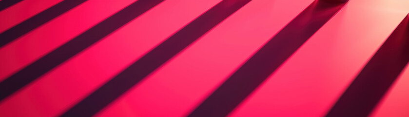 Poster - Geometric abstract pattern with red and pink shadows creating a dynamic and modern visual effect. Minimalistic lighting design and rich colors enhance the composition.
