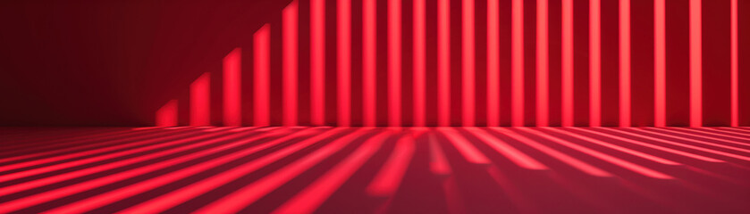 Poster - Modern abstract background featuring red vertical lines and shadows, creating a dynamic and striking visual effect perfect for design projects.