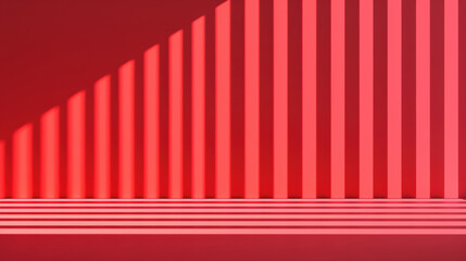 Poster - abstract red geometric background with vertical and horizontal lines creating a modern, minimalist p