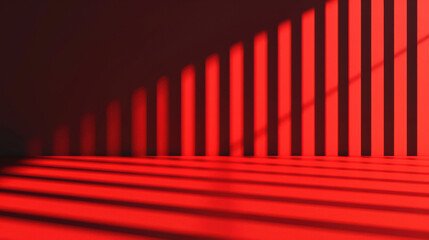Poster - abstract red light patterns with shadow effects, creating a striking geometric design. ideal for mod