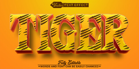 Wall Mural - Tiger Skin Vector Editable Text Effect Template