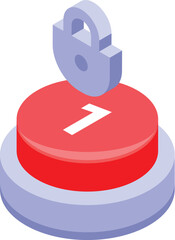 Poster - Image showing the concept of two factor authentication with a padlock and a button to press
