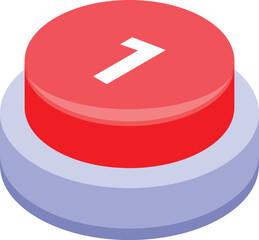 Poster - 3d illustration of a red button showing number one ranking position