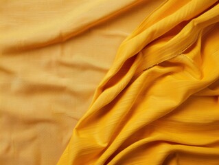 Poster - Vibrant Yellow Fabric Mockup with Space for Branding on Soft Beige Background, Ideal for Cozy, Inviting Promotional Content