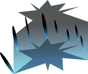Poster - Blue and gray star shapes are overlapping, creating a modern abstract background