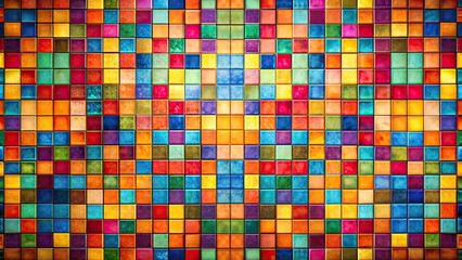 Wall Mural - Abstract and colorful background of a tile , texture, design, pattern, flooring, abstract, colorful, backdrop, geometric