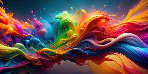 Poster - Abstract colors flowing together in a vibrant and energetic display, colorful, vibrant, abstract, artistic, background