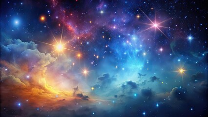 Wall Mural - abstract night sky background with stars and nebulae , space, astronomy, universe, galaxy, celestial