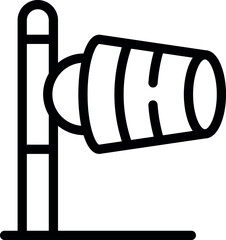 Poster - Line icon of an anemometer measuring wind speed and direction