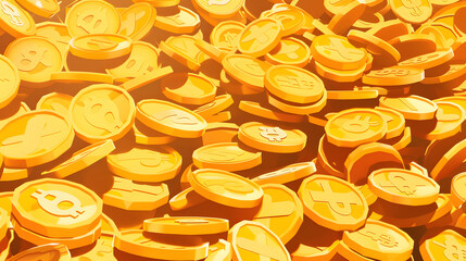 Wall Mural - yellow coins
