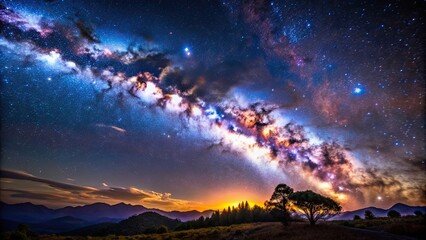 Wall Mural - A stunning photograph of the Milky Way galaxy in all its splendor, cosmos, stars, astronomy, space, night sky, universe