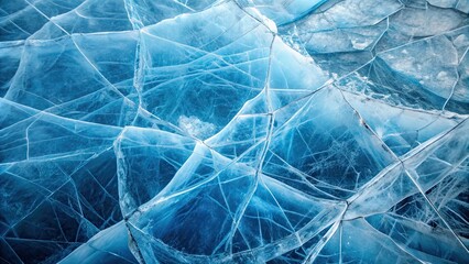 Poster - Abstract ice background with cracks on the surface , ice, cold, frozen, winter, blue, abstract, texture, pattern, frost, chilly