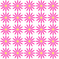 Sticker - eamless pattern: purple with yellow flowers against white