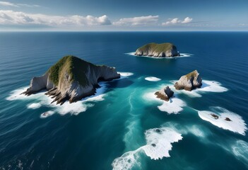 Beautiful beach scenery, high angle view of the sea