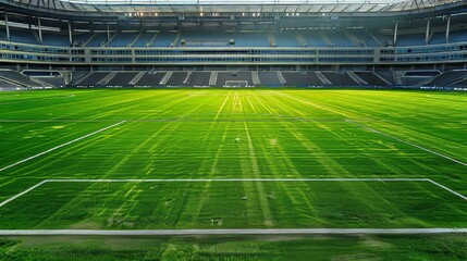 Wall Mural - soccer football field, stadium view 