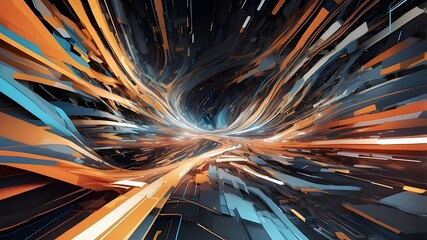 Wall Mural - Digital Acceleration Hub, abstract portrayal of a central hub where digital speed technology converges,