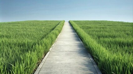 Sticker - Grass path isolated on background. rendering, grass, path, isolated,background,rendering, nature, outdoor, garden, walkway