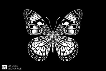 Black and white of butterfly vector design ideas templates